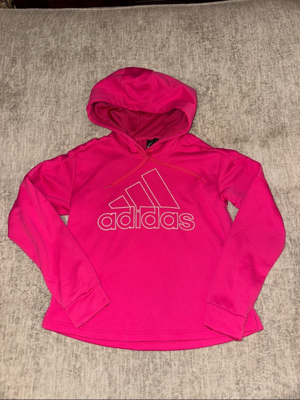 adidas Hot Pink Hooded' Pullover Sweatshirt Girls 8-10
